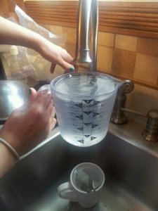 Measure 4 cups of water